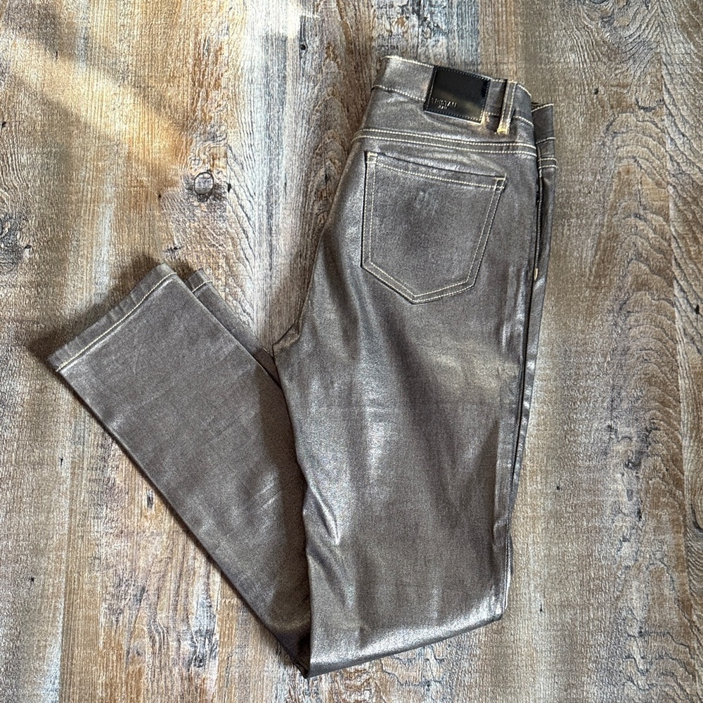 Tristan | Bronze Metallic Skinny Pants/ Jeans